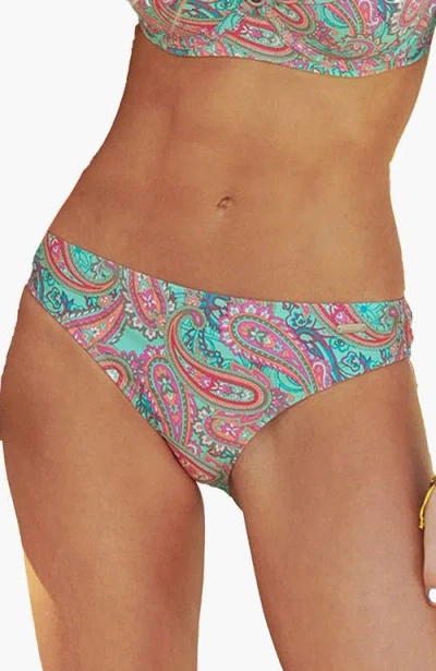 Lascana Paisley Print Classic Bikini Bottom In Green