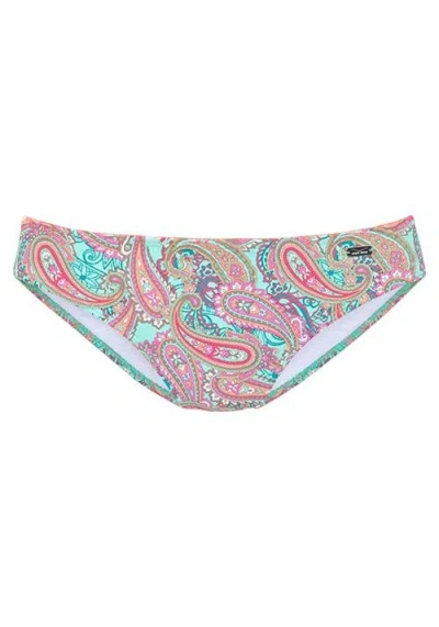 Lascana Paisley Print Classic Bikini Bottom In Green