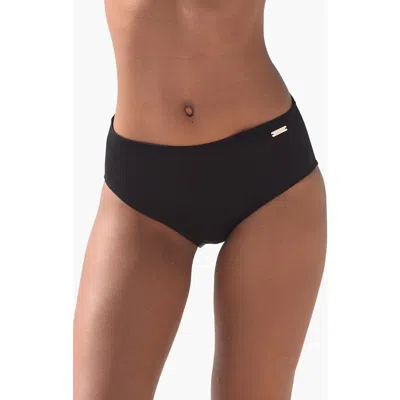 Lascana Mid Rise Bikini Bottom In Black
