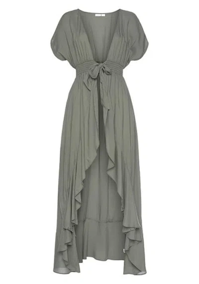 Lascana Flounce Hem Cover Up In Green