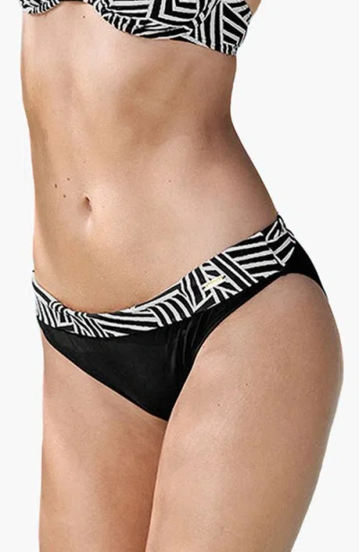 Lascana Geometric Print Fold Over Bikini Bottom In Multi