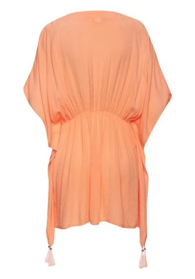 Lascana Tassel Detail V-neck Cover Up In Orange