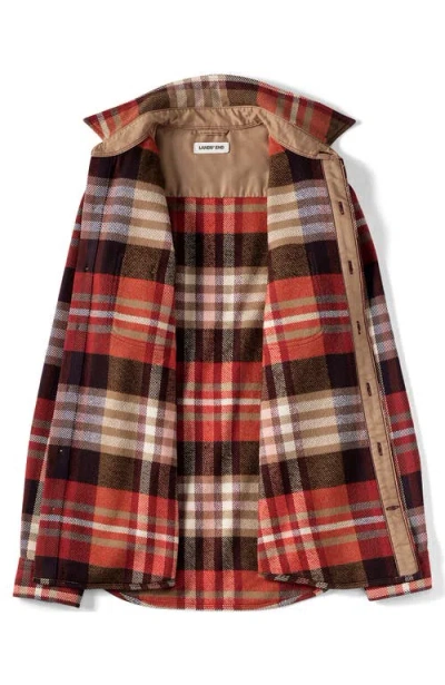 Lands' End Authentic Flannel Shirt With Corduroy Collar In Brown