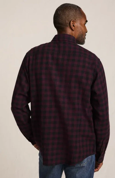 Lands' End Authentic Flannel Shirt With Corduroy Collar In Burgundy