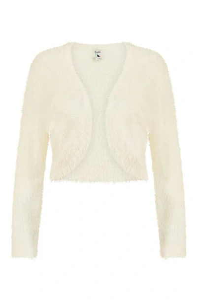 Yumi Soft Eyelash Knit Bolero In White
