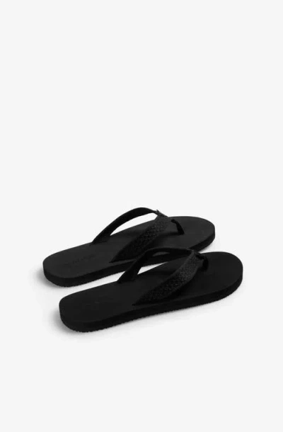Scalpers Patterned Flip Flop In Black