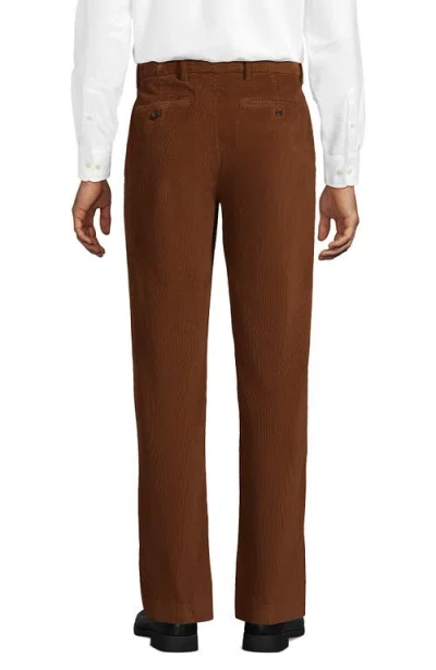 Lands' End Corduroy Comfort Waist Classic Fit Pleated Front Pant In Brown
