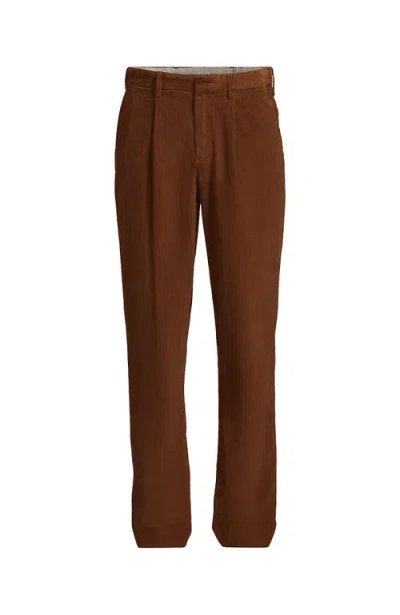 Lands' End Corduroy Comfort Waist Classic Fit Pleated Front Pant In Brown