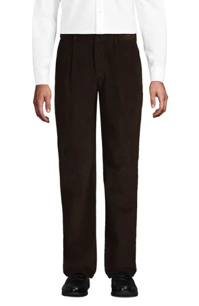 Lands' End Corduroy Comfort Waist Classic Fit Pleated Front Pant In Brown