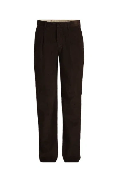 Lands' End Corduroy Comfort Waist Classic Fit Pleated Front Pant In Brown