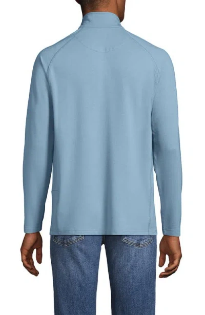 Lands' End Long Sleeve Raglan Hybrid Quarter Zip In Blue