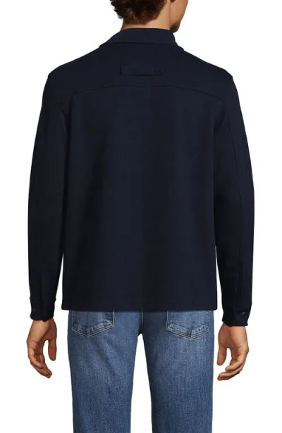 Lands' End Long Sleeve Corduroy Collar Bedford Rib Quarter Zip In Blue