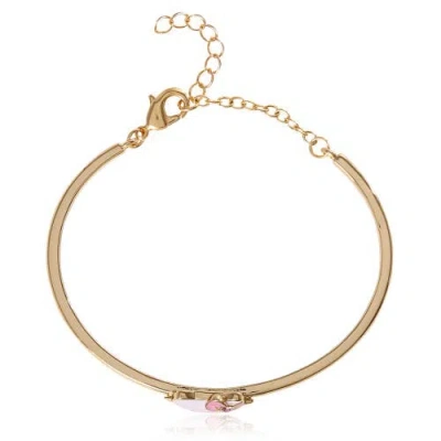 Hello Kitty Gold-tone Enamel Bangle Bracelet In Gold