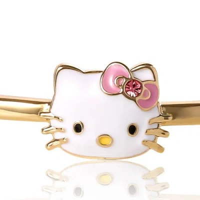 Hello Kitty Gold-tone Enamel Bangle Bracelet In Gold