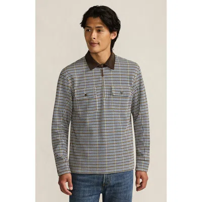 Lands' End Long Sleeve Corduroy Collar Bedford Rib Quarter Zip In Gray