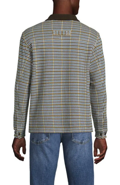 Lands' End Long Sleeve Corduroy Collar Bedford Rib Quarter Zip In Gray