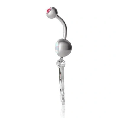 Hello Kitty Kuromi Stainless Steel Dangle Belly Button Ring In Metallic