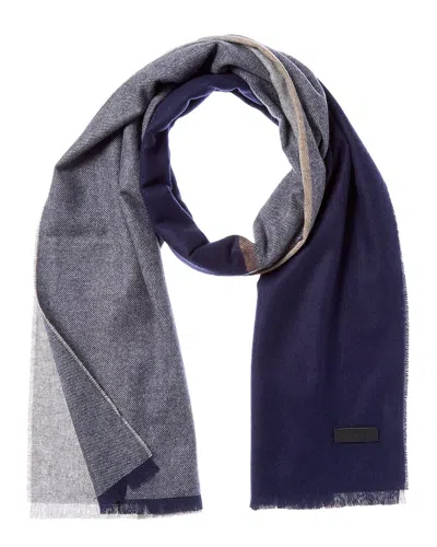 Bruno Magli Silk & Cashmere-blend Scarf In Blue