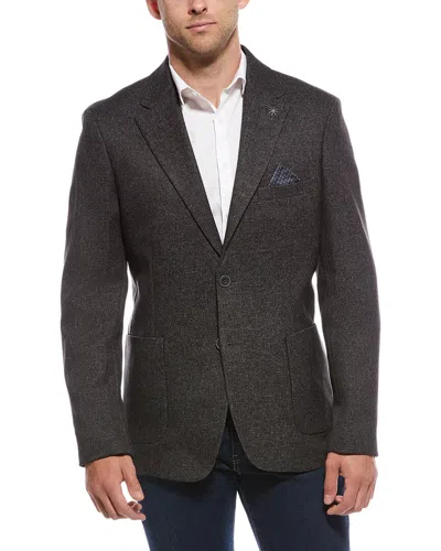 Report Collection Glen Woven Sport Coat In Gray