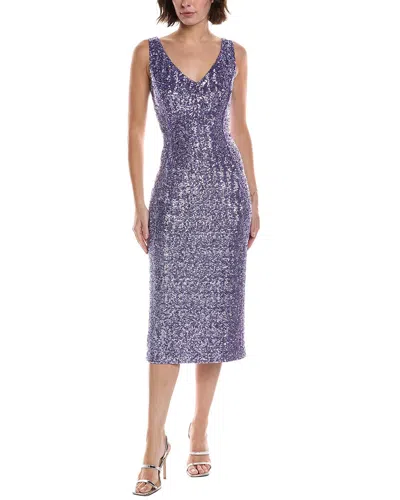 Michael Kors Collection Sequin Sheath Dress In Purple