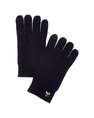 Brooks Brothers Wool Blend Rib Knit Gloves In Black