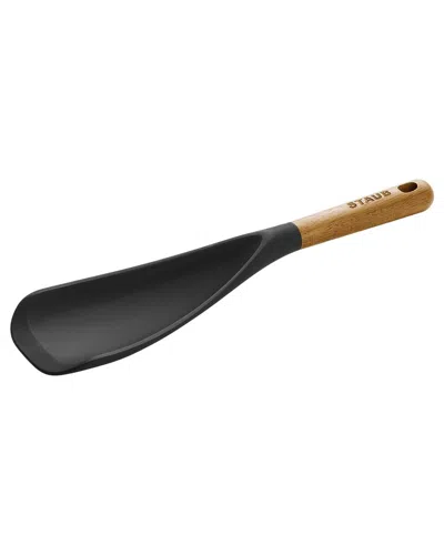 Staub Silicone With Wood Handle Spatula Spoon In Black