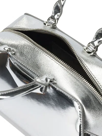Givenchy Small Antigona East-west Laminated Leather Handbag In Silver