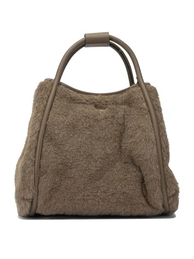 Max Mara Brown Alpaca Blend Handbag In Gray