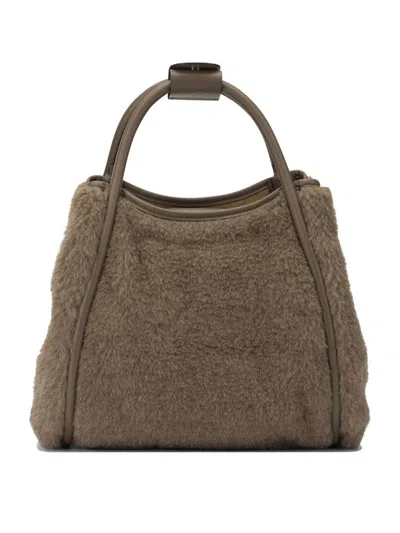 Max Mara Brown Alpaca Blend Handbag In Gray