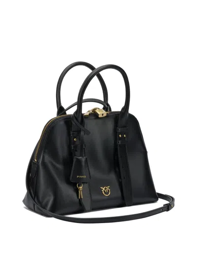 Pinko Bowling Bag Leather Shoulder Bag In Black