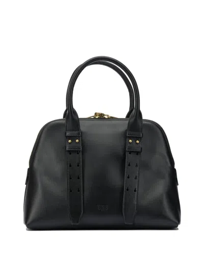 Pinko Bowling Bag Leather Shoulder Bag In Black