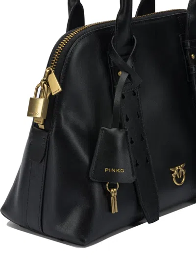Pinko Bowling Bag Leather Shoulder Bag In Black
