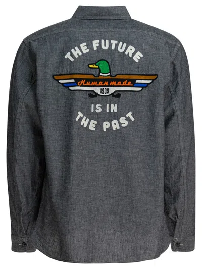 Human Made Chambray Buttoned Shirt In Gray