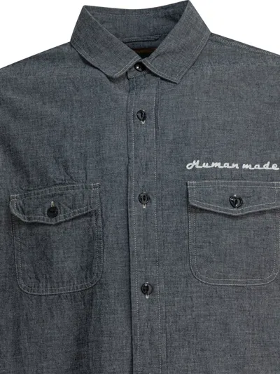 Human Made Chambray Buttoned Shirt In Gray