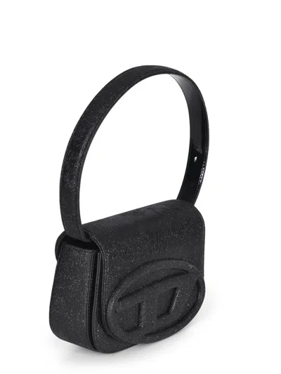 Diesel 1dr-iconic 1dr Bag In Glitter-camo Lurex In Black
