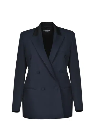 Dondup Double-breasted Suit Jacket In Blue