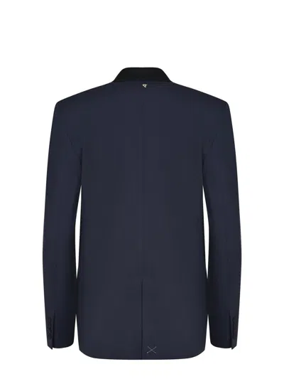 Dondup Double-breasted Suit Jacket In Blue