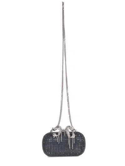 Self-portrait Self Portrait Women Blue Clutch With Shoulder Strap In Blue