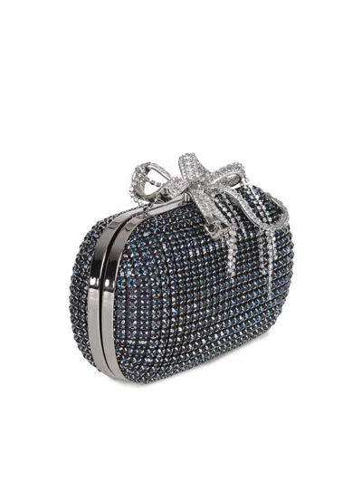 Self-portrait Self Portrait Women Blue Clutch With Shoulder Strap In Blue