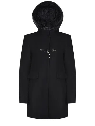 Fay Toggle Coat In Wool Cloth In Blue