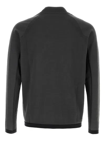 Stone Island Long Sleeve Sweater With Ribbed Cuffs And Hem In Gray