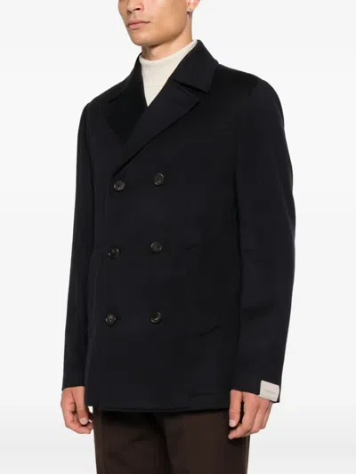 Corneliani Double-breasted Blazer In Black