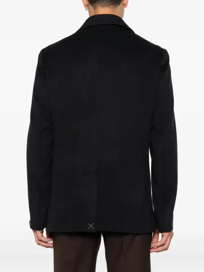 Corneliani Double-breasted Blazer In Black