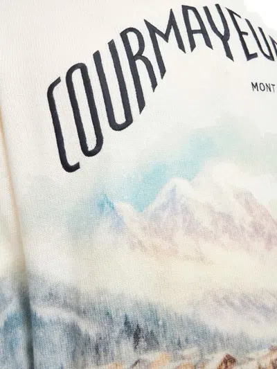 Mc2 Saint Barth Heron Print Courmayeur Graphic Sweater In White