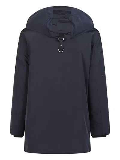 Moose Knuckles Hooded Coat In Blue