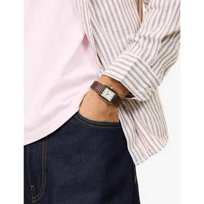 Commonlines Mens Heritage Stainless-steel Quartz Watch Gold / Brown In Multi