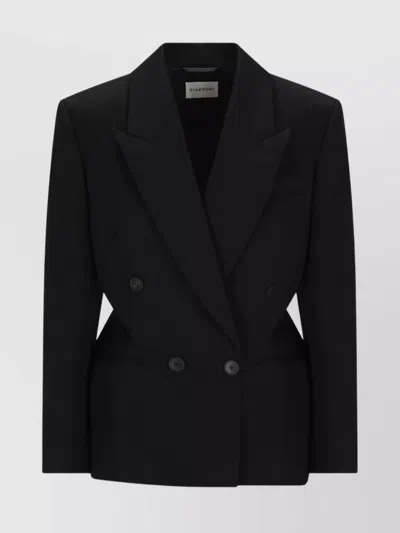 Givenchy Double-breasted Jacket Featuring Button Detailing In Black