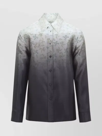 Jil Sander Floral Long Sleeve Shirt With Spread Collar In Multi