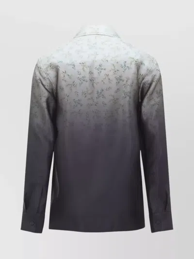 Jil Sander Floral Long Sleeve Shirt With Spread Collar In Multi