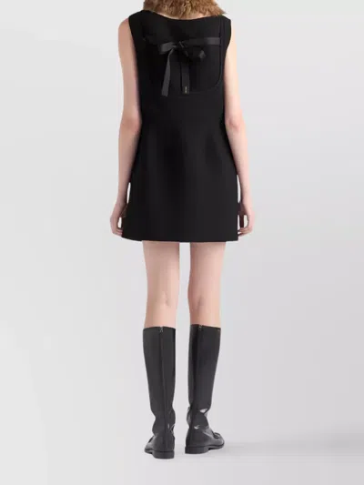 Prada Short Natté Dress In Black